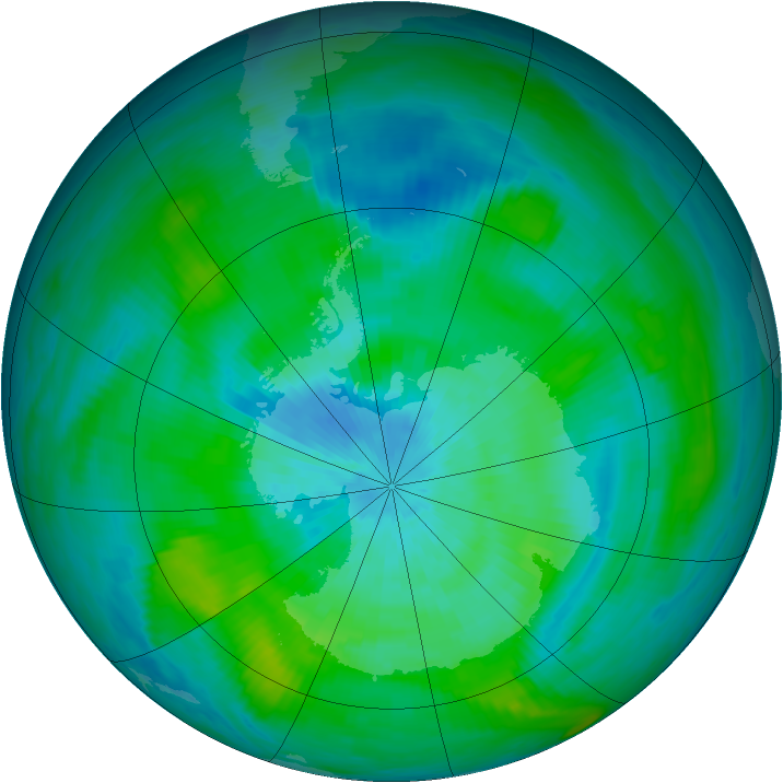 Antarctic ozone map for 13 March 1979